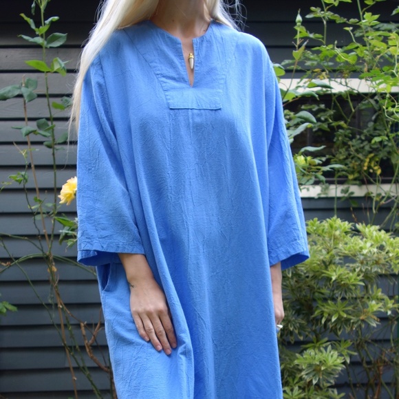 blue caftan dress